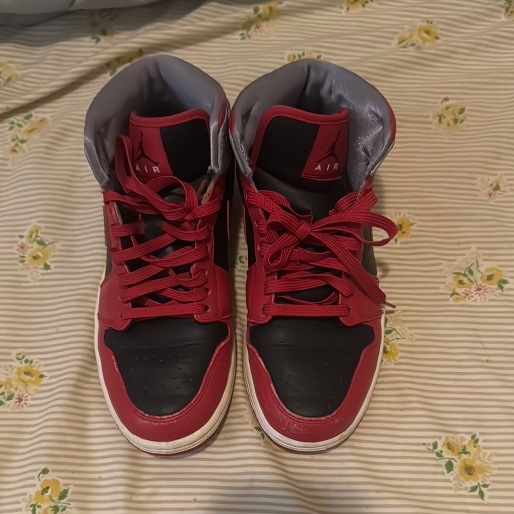 Jordan Red and Black High-Top Sneakers